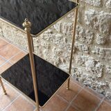 Vintage brass and glass side table circa 70's