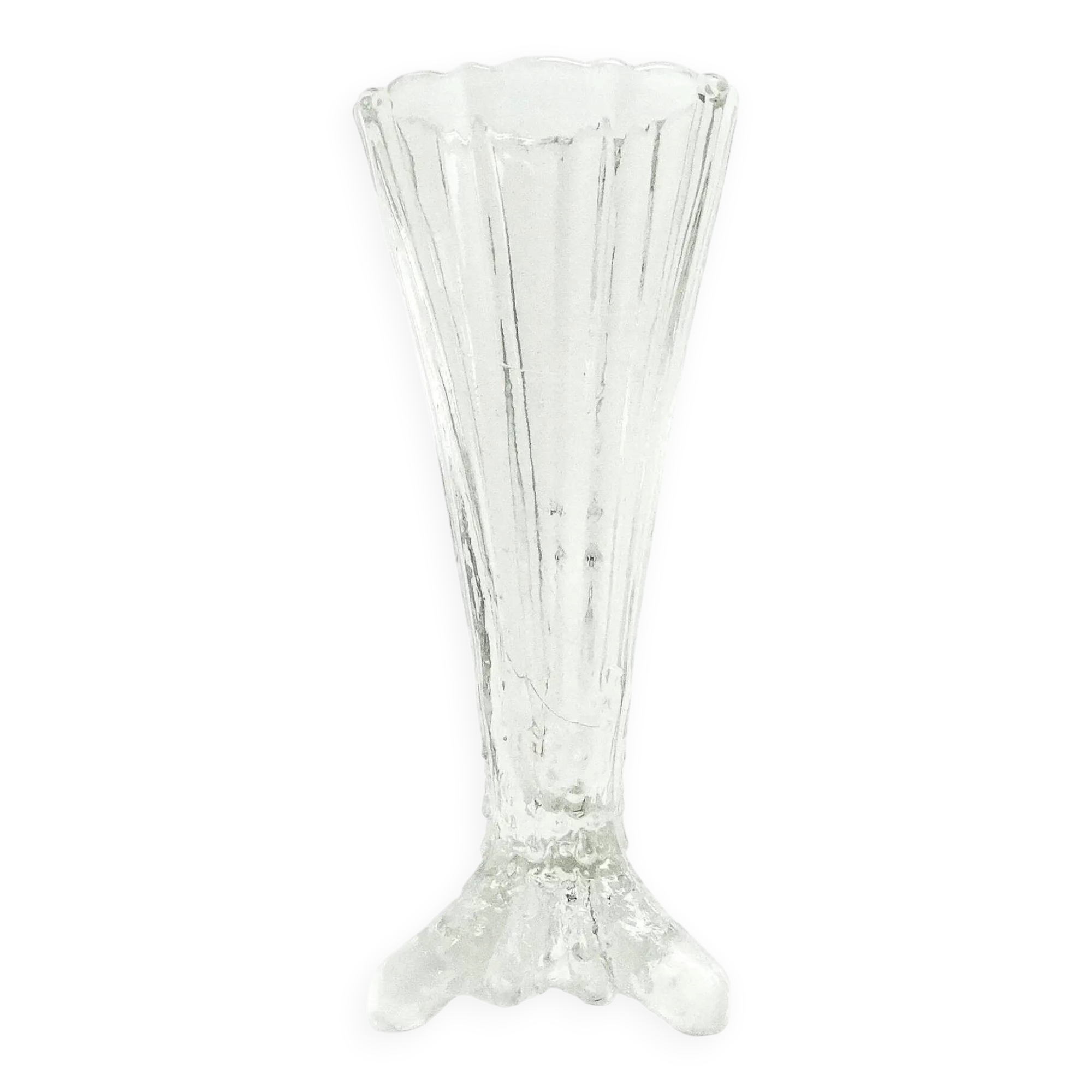 Art Deco vase, transparent glass, Poland, 1930s