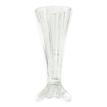 Vase Art Déco, verre transparent, Pologne, années 1930