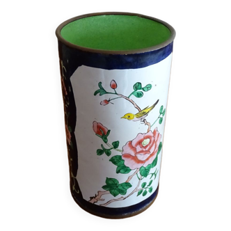 Pot à crayons émaux cloisonnés sur cuivre