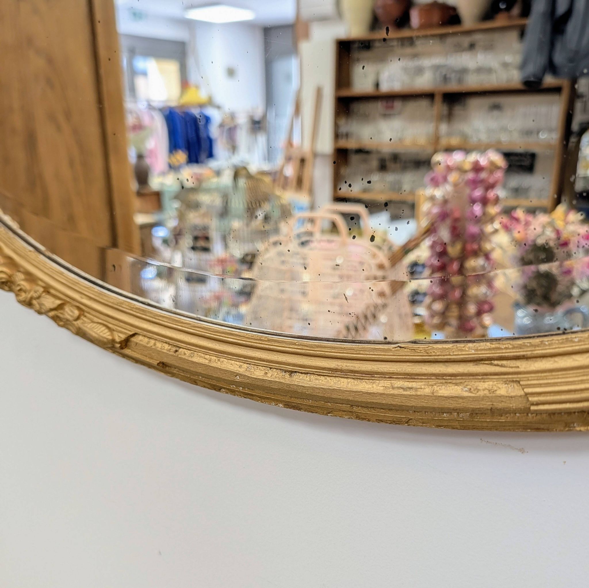Baroque oval mirror