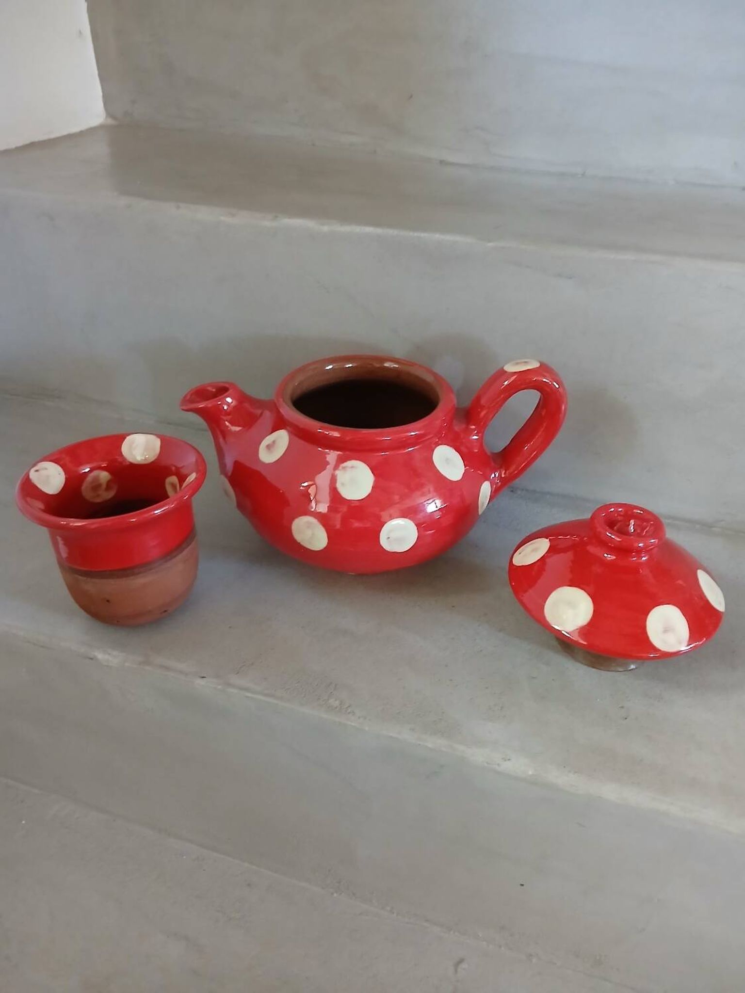 Handmade pottery teapot