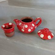 Handmade pottery teapot