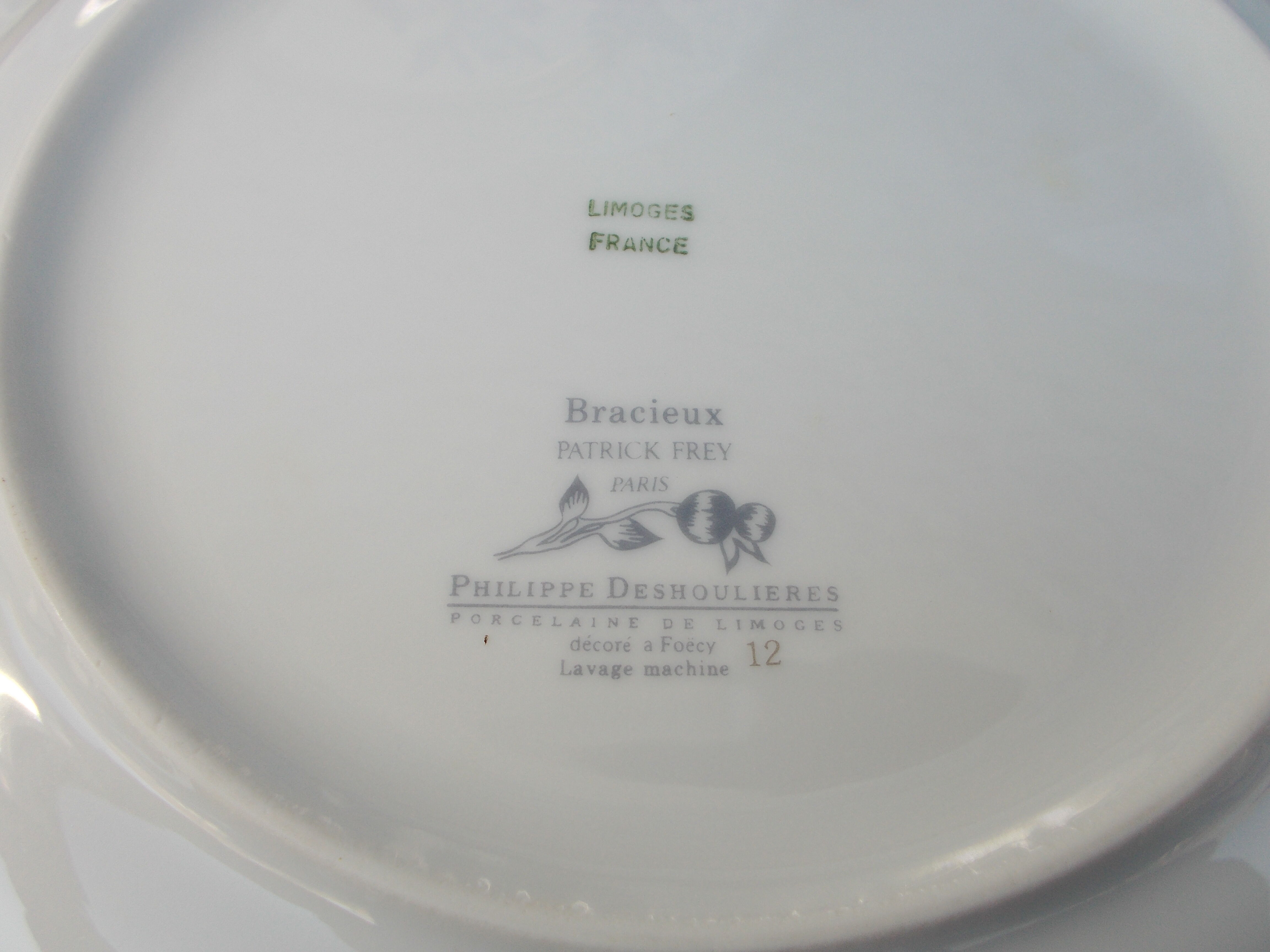 6 Limoges porcelain dessert plates Bracieux Deshoulieres