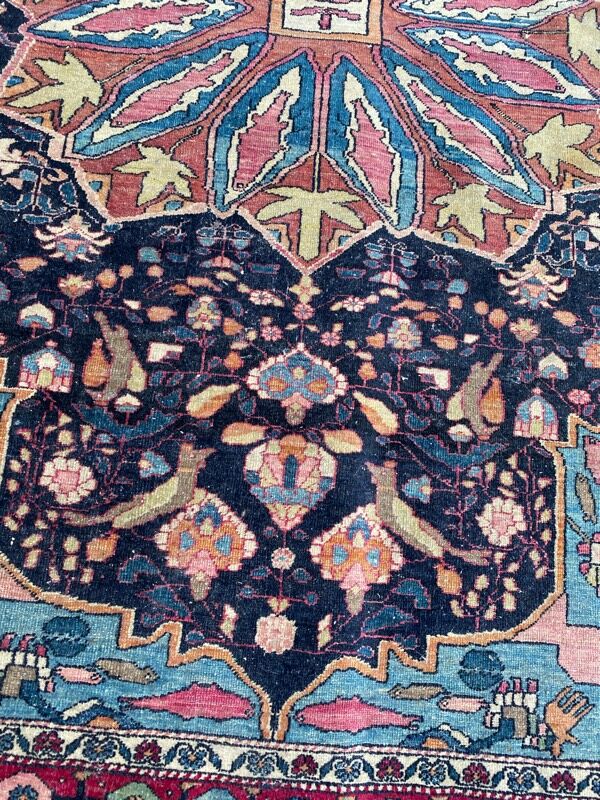 Ancient Persian carpet yazd 126x196 cm