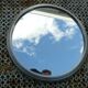 Plateau miroir rond époque art déco entourage alu