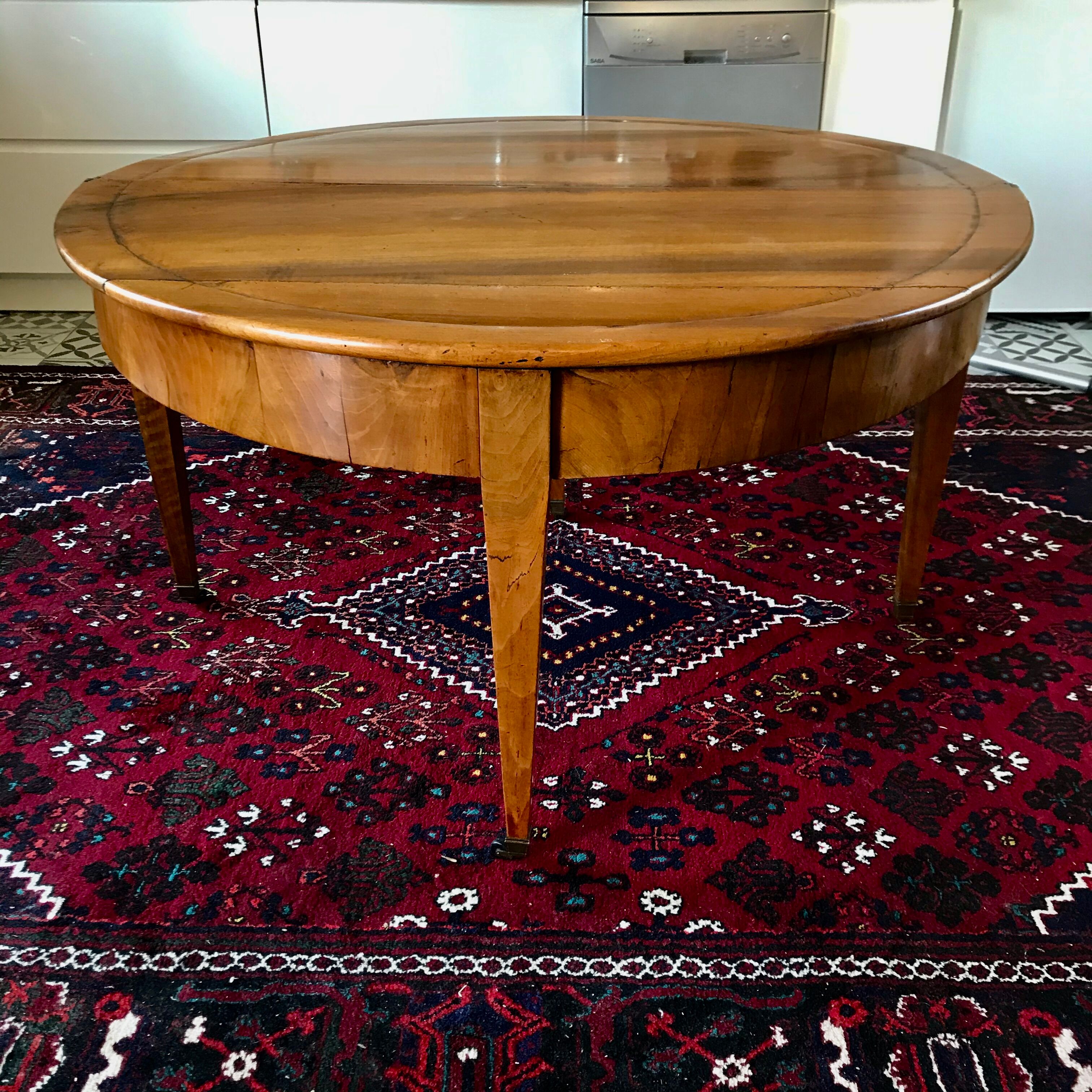 Antique half moon table in walnut