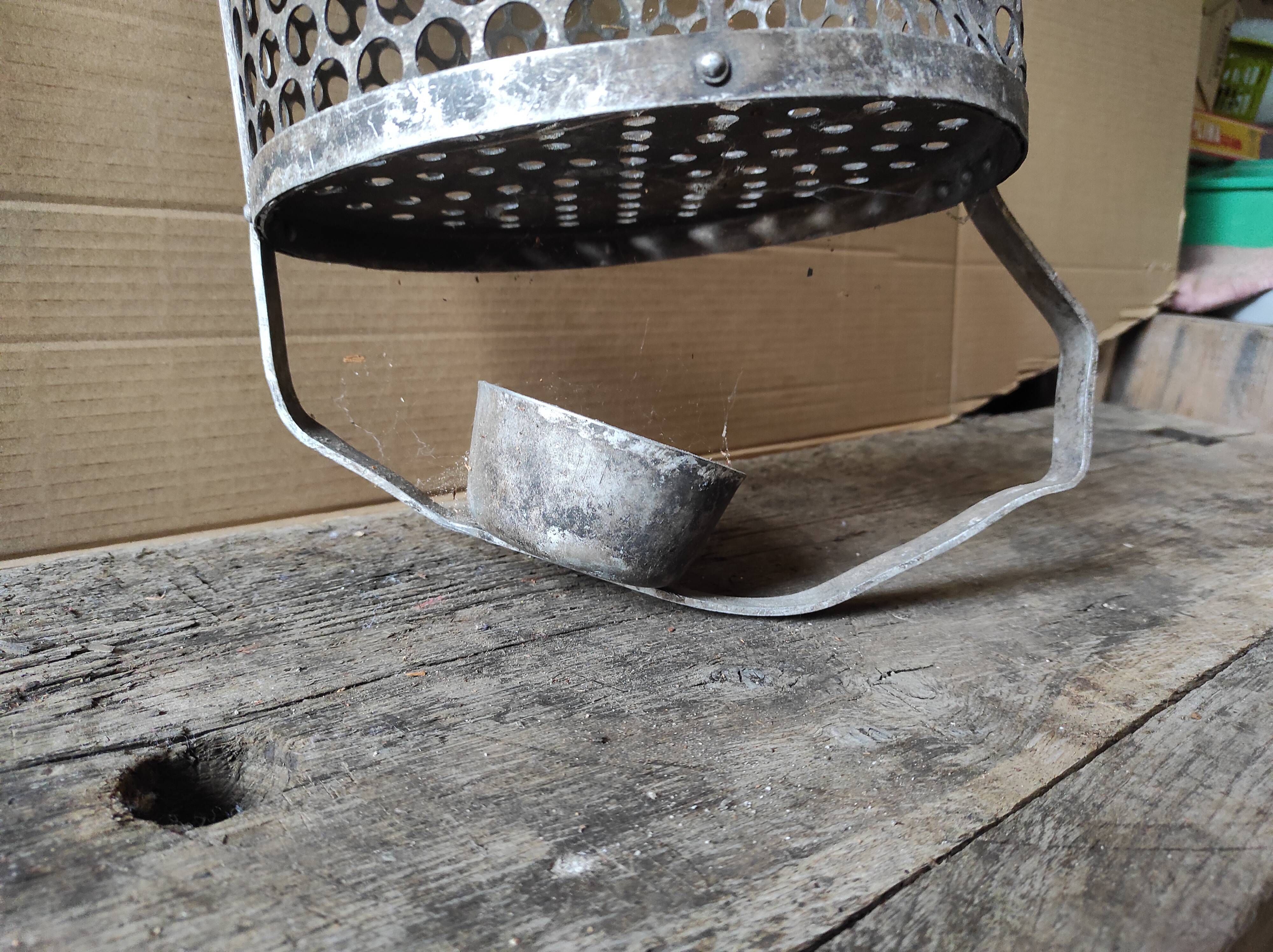 Basket of vintage miner room of the hanging shower
