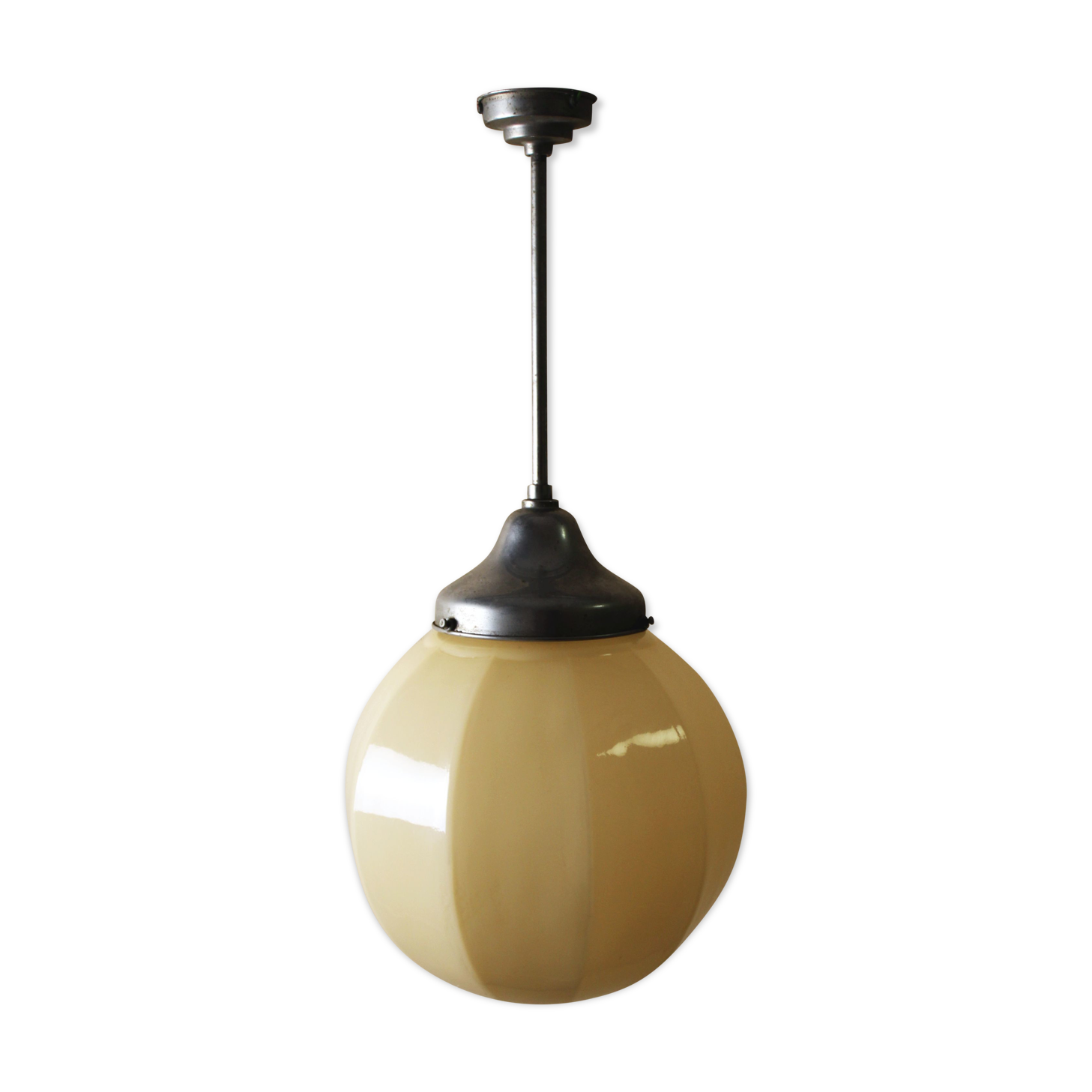 Suspension ball with 10 faces art deco, opaline, 30's.