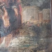 Huile sur toile "Le Gué" Ecole XIXème