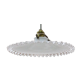 Suspension with serrated opaline lampshade