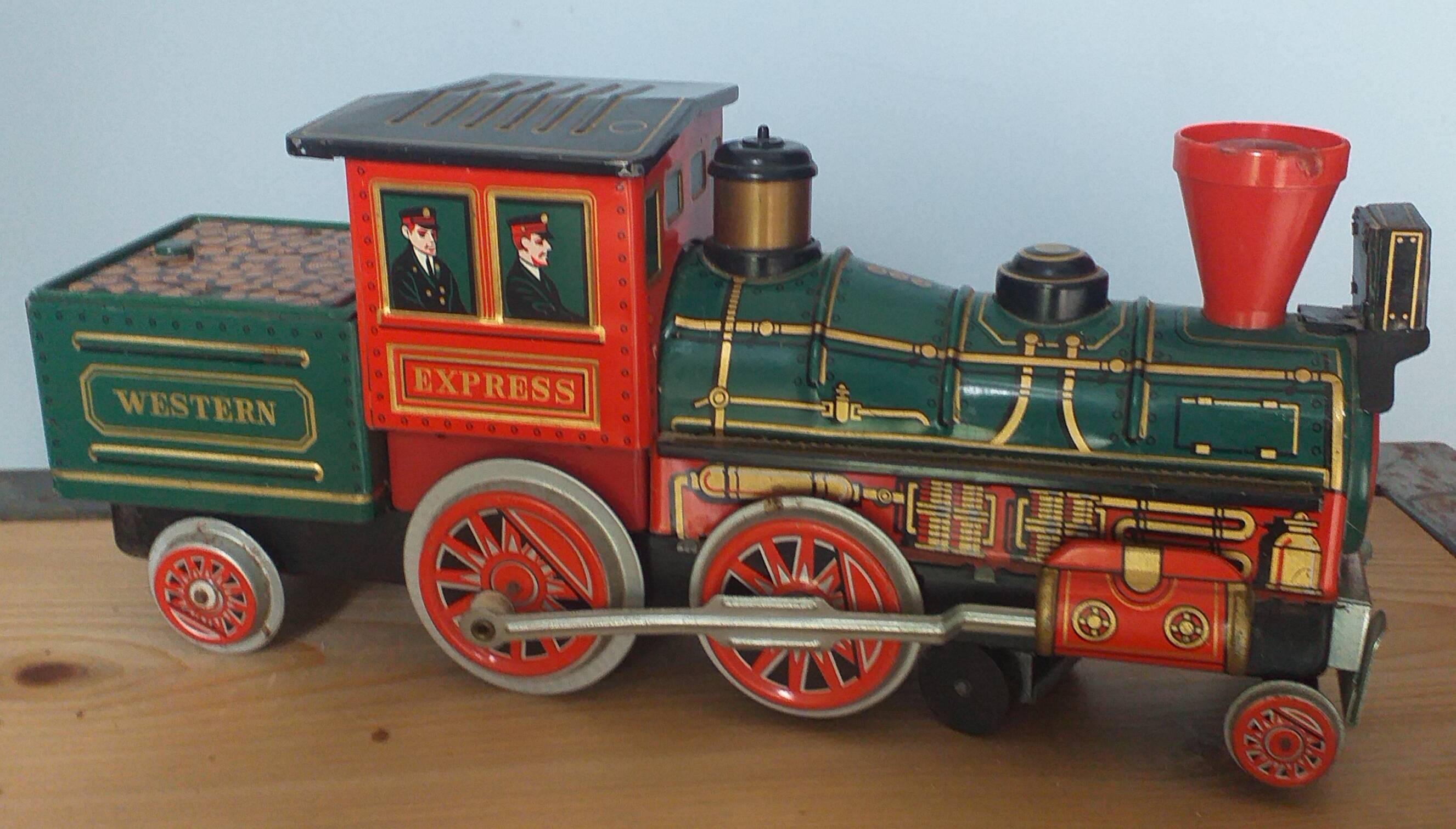 Vintage metal collector's locomotive.