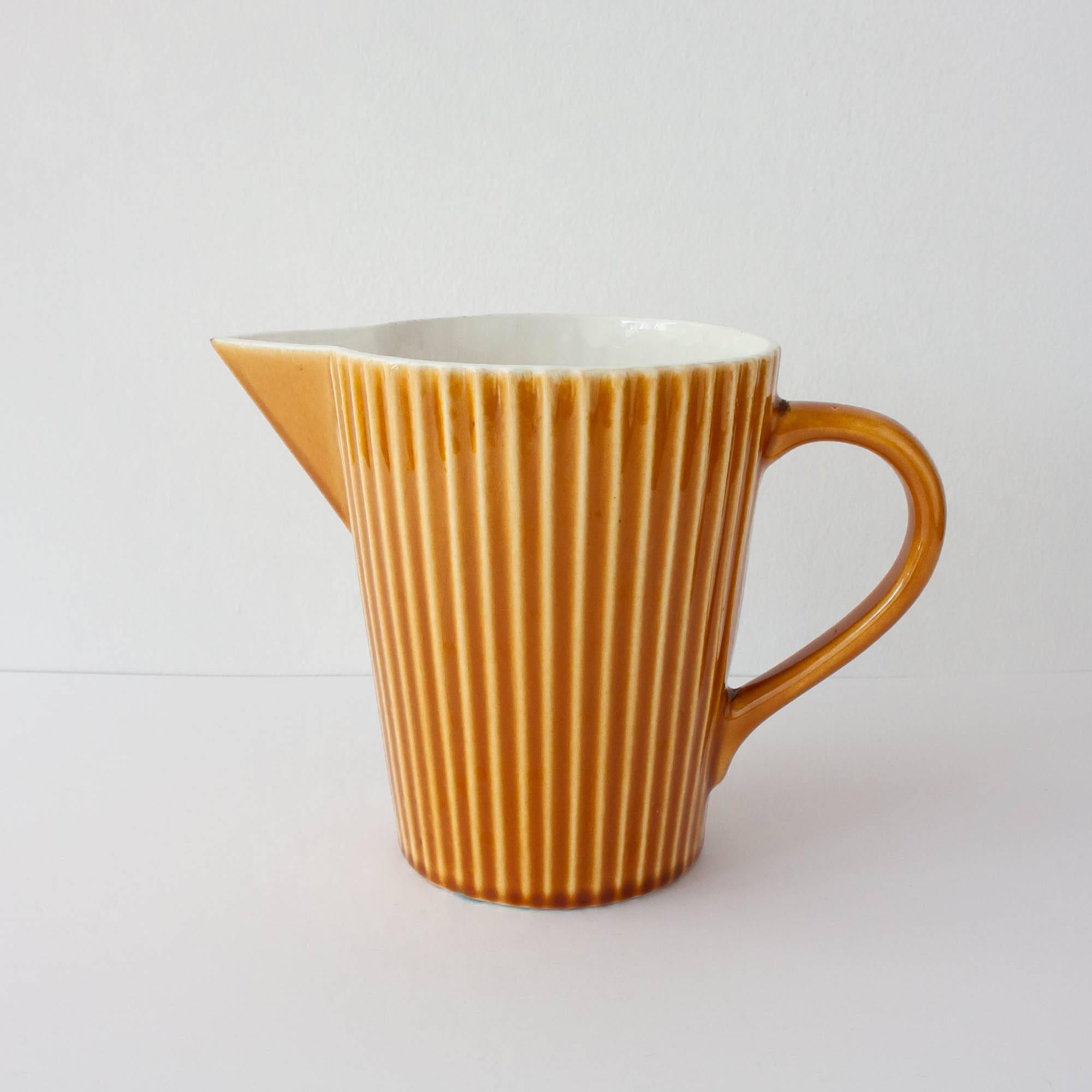 Set of Ceramic Tea Cups and Milk Jug by Secla, 1970's