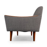 Reupholstered Danish Grey Vintage Sofa, 1960s