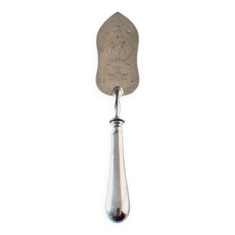 Christofle 19th century silver engraved fish spoon