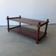 Pine slatted coffee table in vintage 1970s Scandinavian design.