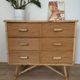 3-drawer rattan/bamboo chest of drawers attributed to Adrien Audoux and Frida Minnet. Circa 1950