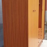 Scandinavian dressing cabinet with round mirror