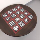 Table basse ronde modulable Guillerme et Chambron en chêne massif céramique