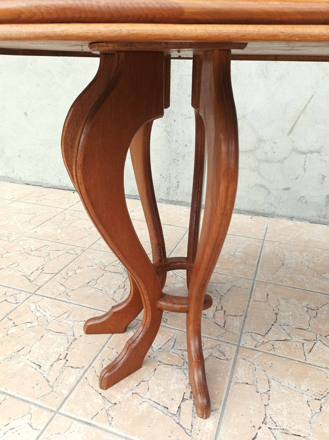 Brutalist table in solid oak