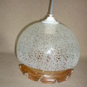 Chandelier in scratched glass and moiré rim