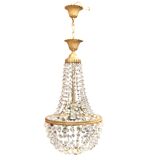 Hot air balloon pendant with glass tassels and gold frame