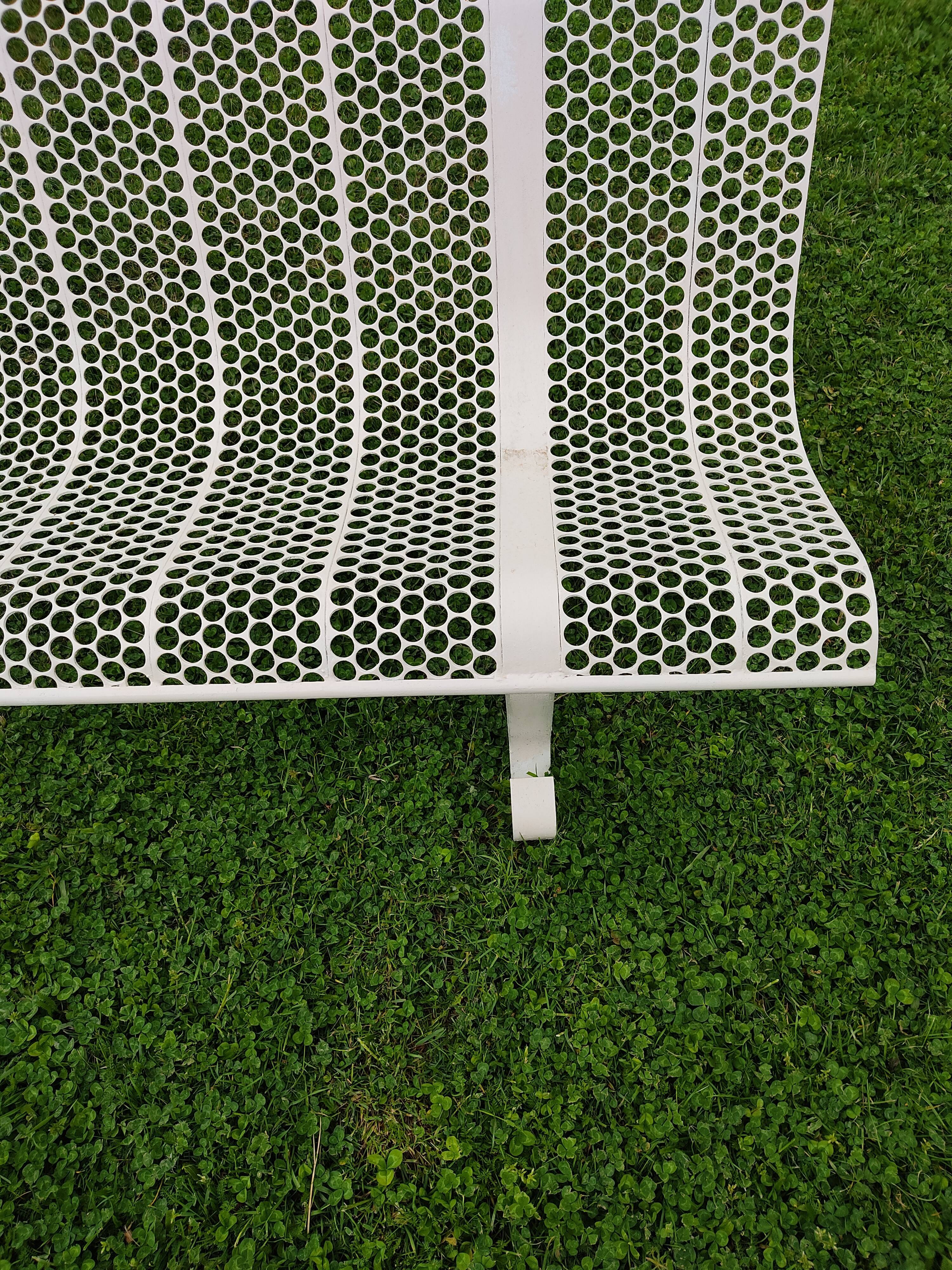 Old steel bistro bench