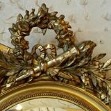 Mirror oval wood stuck and Golden State 110 x 68