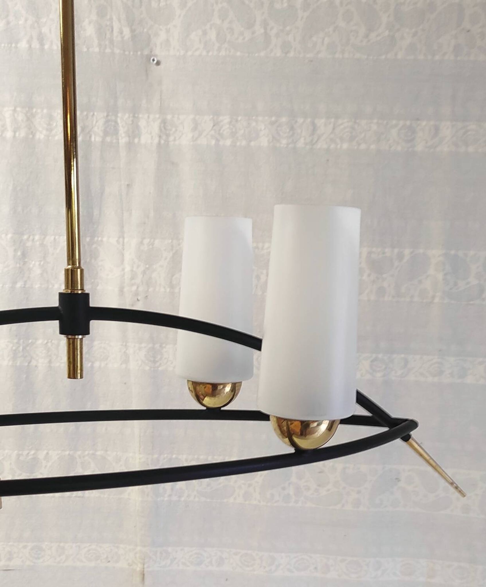 Modernist chandelier by Gaston Fossati for Les Ateliers d'art d'Uzes - 1950s