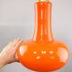 Mid-Century Italian Orange Glass and Brass Pendant Lamp