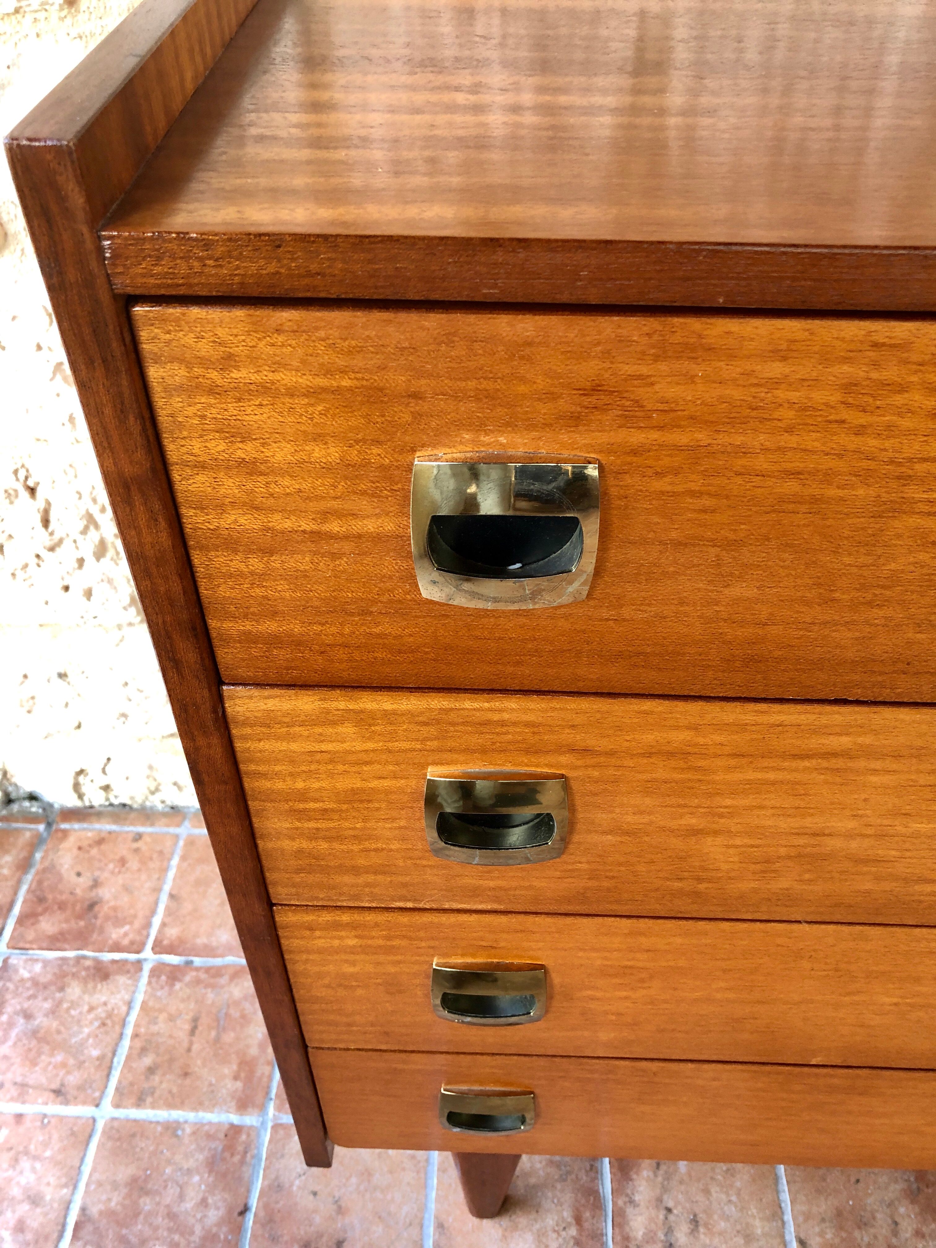 Vintage 60s chest of drawers has 4 drawers edited by Henri Couture