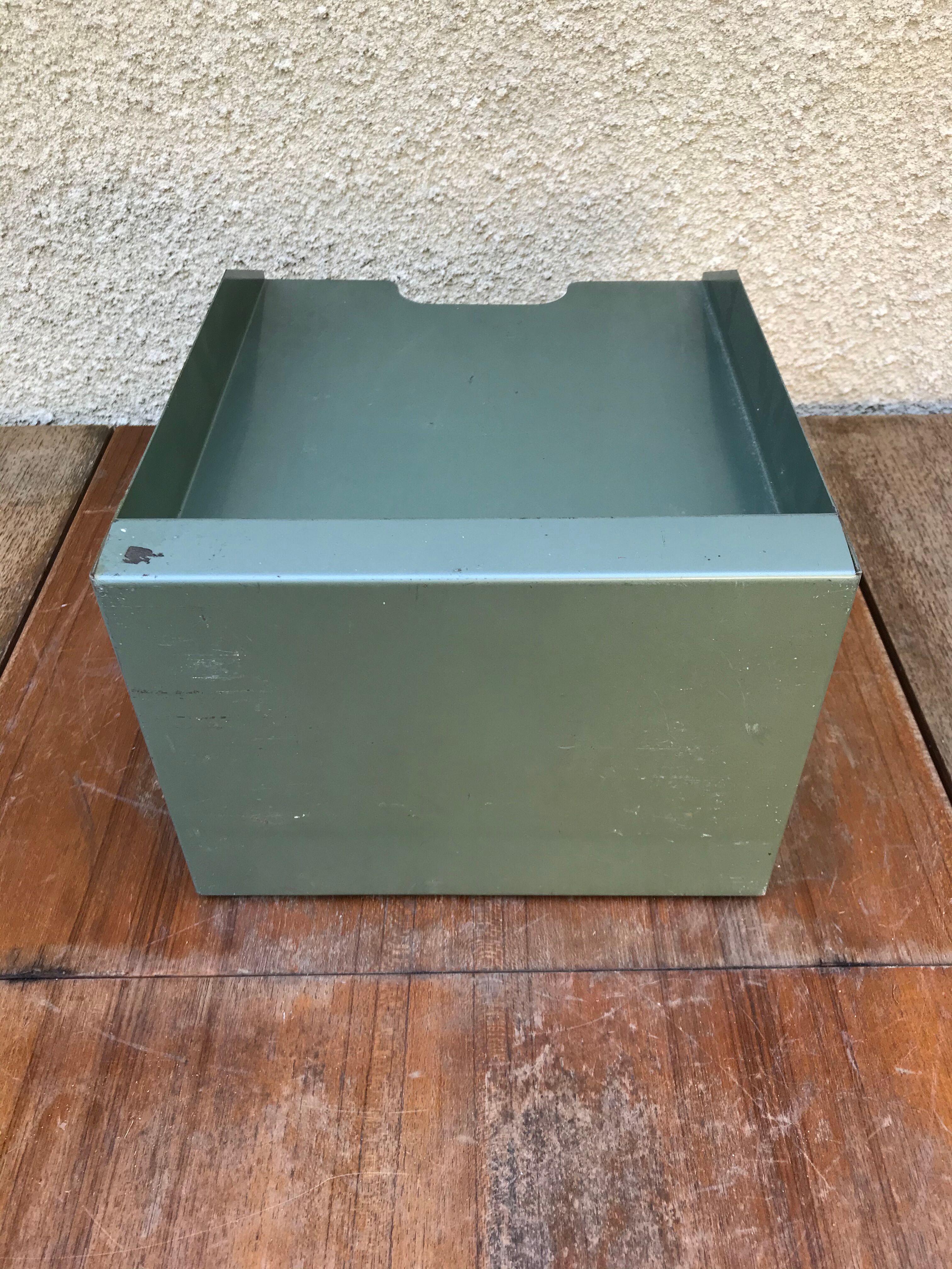 Former Locker Door Documents 3 Compartments Metal Green Vintage Workshop