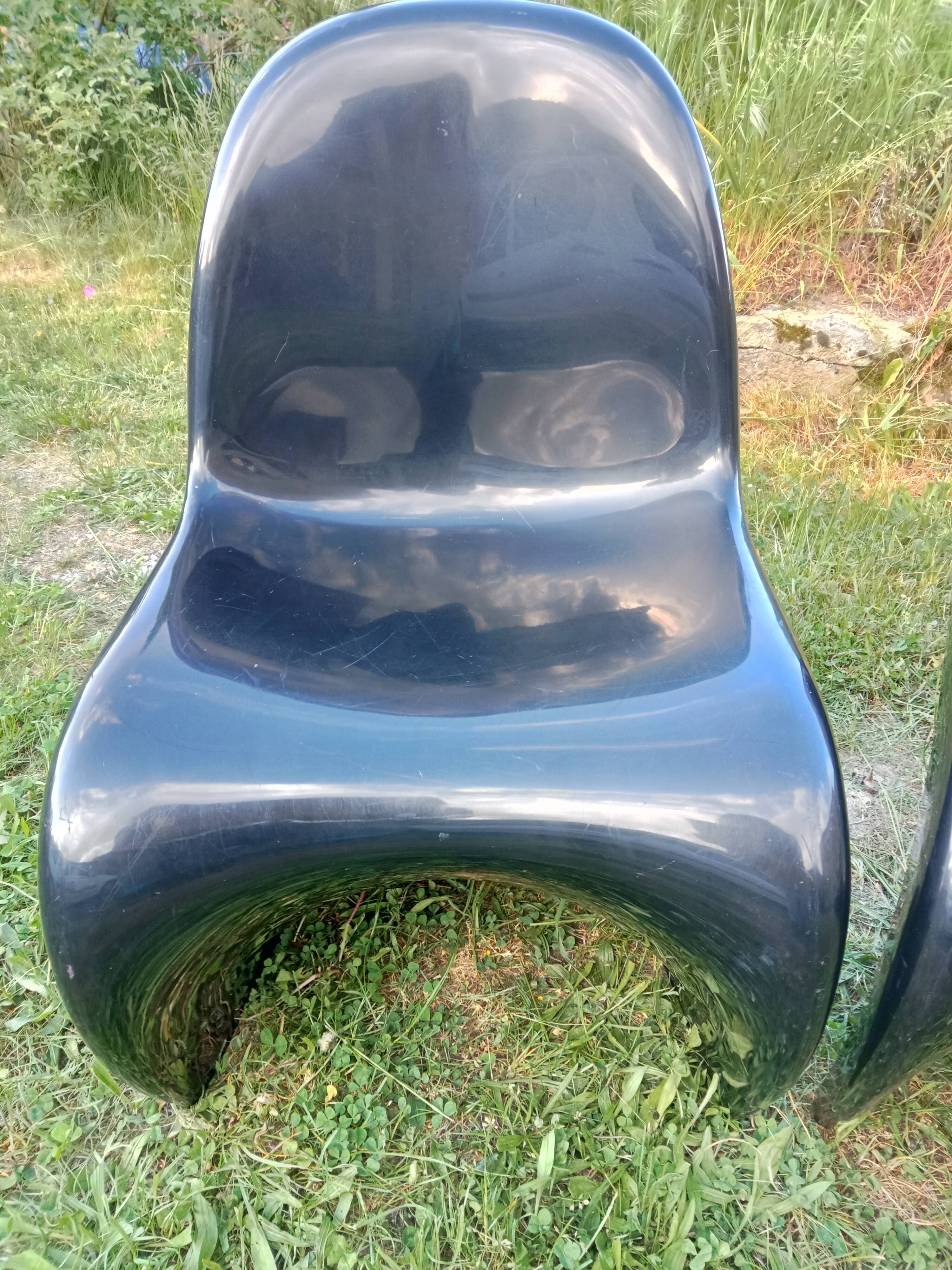 4 vintage Panton chairs – Herman Miller / Fehlbaum – 1970s – black