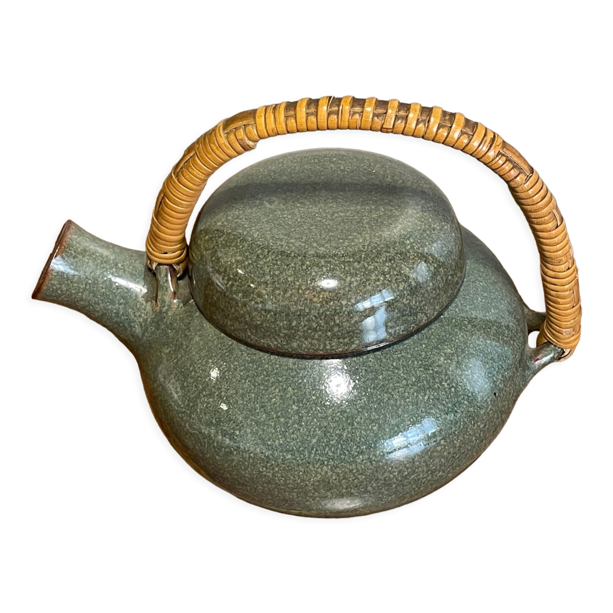 Glazed stoneware teapot