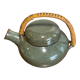 Glazed stoneware teapot
