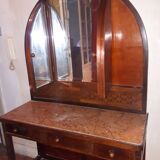 Wooden dressing table Courbet marquetry chevrons art deco Austrian