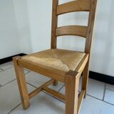 Set of 6 solid oak - straw chairs