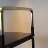 Etager, 1950s Italian bookcase in rosewood, brass and iron