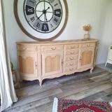 Low buffet in renovated solid cherry wood – Revisited Louis XV style – 250 cm