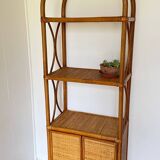 VINTAGE Bamboo Wicker Shelf