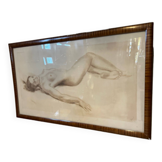 Print of a drawing of a nude