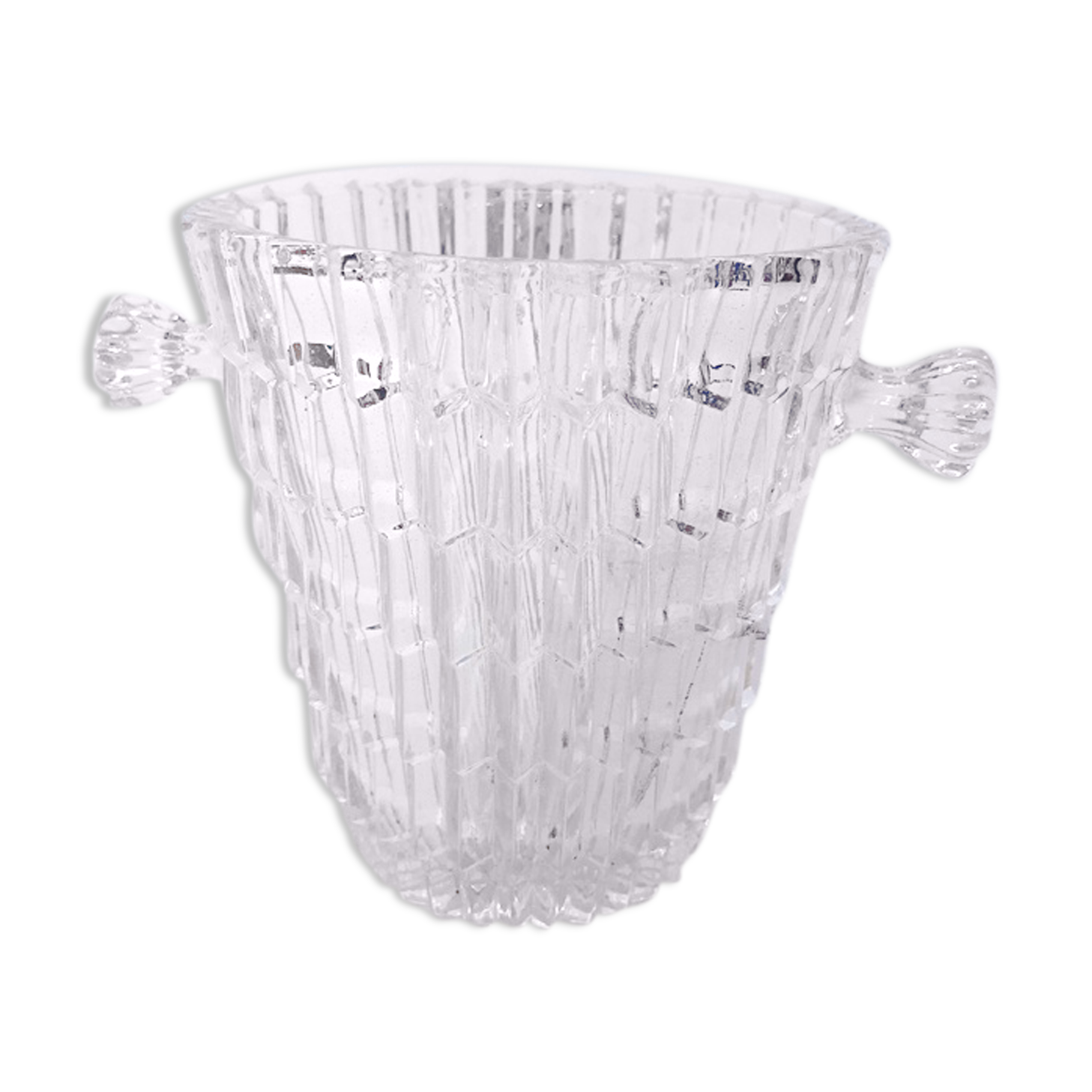 Molded glass ice bucket, 1950