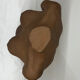 School bust of a female body in red clay terracotta