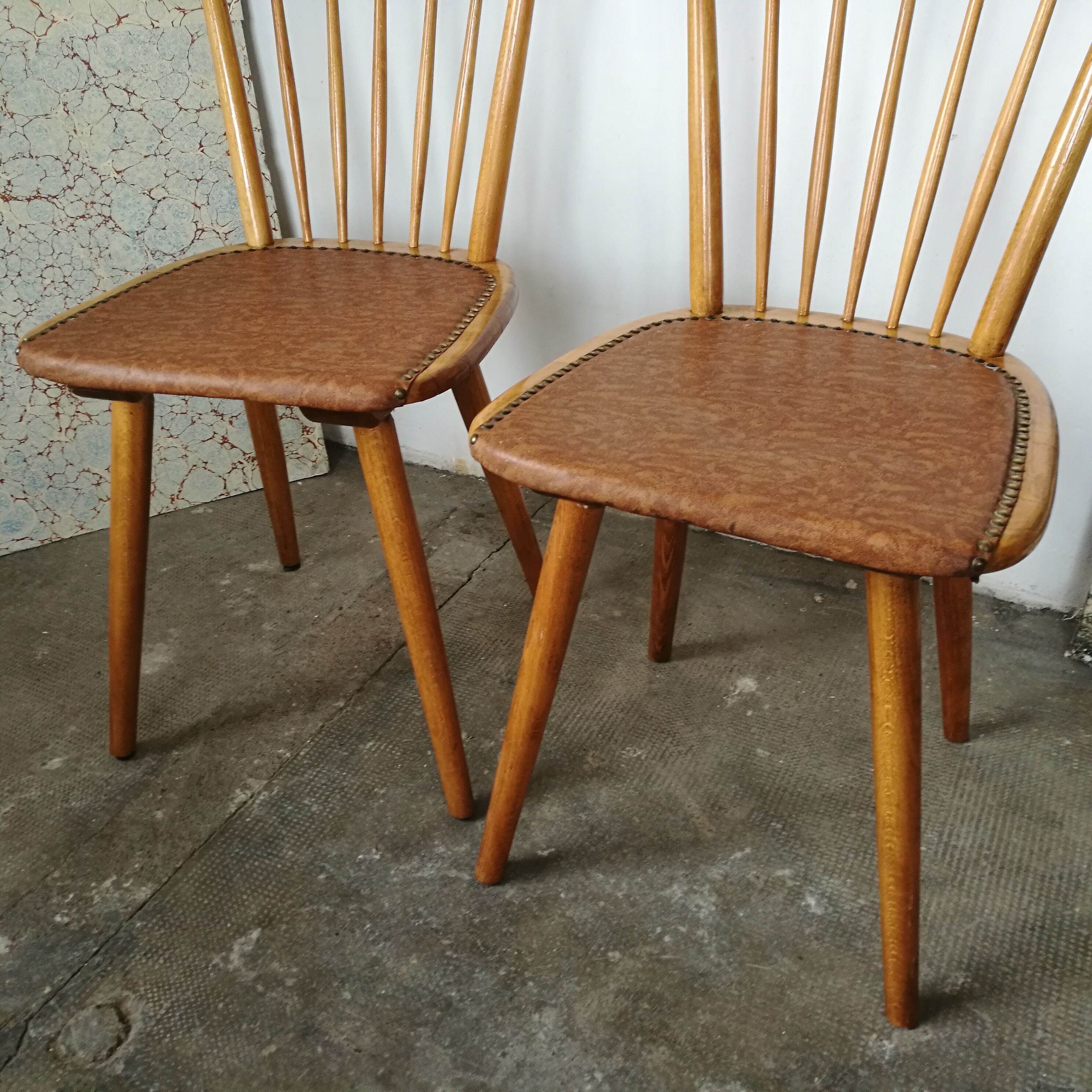 Set of 6 vintage chairs with mismatched bars