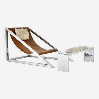 Chaise longue "Mies" avec ottoman par Archizoom Associati, 1960s