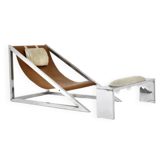 "Mies" lounge chair with ottoman by Archizoom Associati, 1960s
