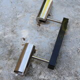 Wall sconce with two chrome lights from the 70s