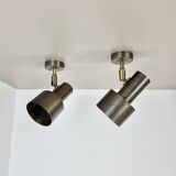 set of 2 Brass Spot elements ceiling wall Lights by OMI Lighting Germany, 1970s