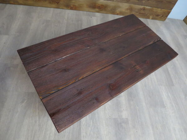Table de ferme foncé en bois massif