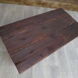 Dark solid wood farmhouse table